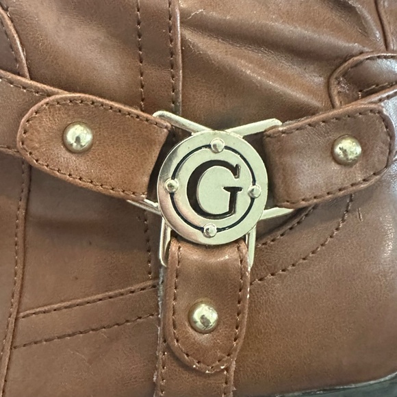 GUESS Tall Faux Leather Knee Boots Sz 8.5 Shoe Booties Boot Shoes - Picture 6 of 11